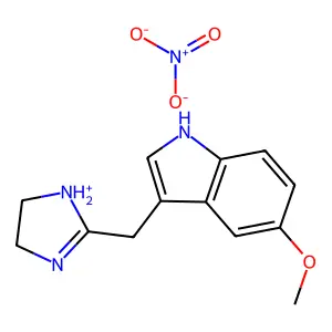 1H-Indole, 3-((4,5-dihydro-1H-imidazol-2-yl)methyl)-5-methoxy-, mononitrate structure