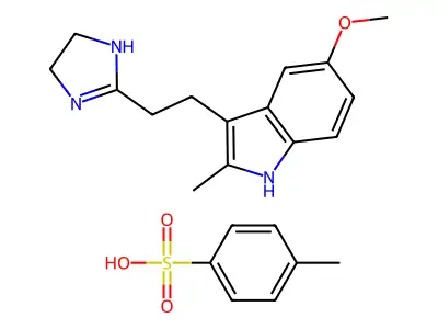 2-Methyl-3-(imidazoline-2'-ethyl)-5-methoxyindole p-toluenesulphonate structure