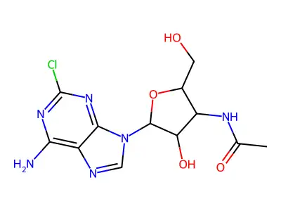 Adenosine, 3'-(acetylamino)-2-chloro-3'-deoxy- structure