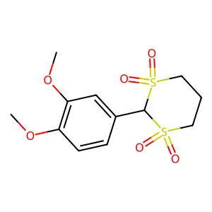 2-(3,4-Dimethoxyphenyl)-1,3-dithiane 1,1,3,3-tetraoxide structure