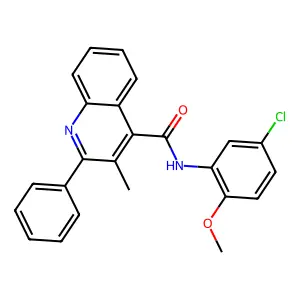 N-(5-chloro-2-methoxyphenyl)-3-methyl-2-phenylquinoline-4-carboxamide structure