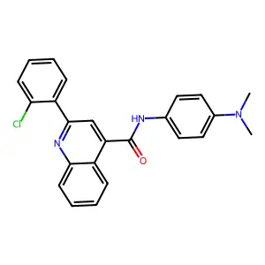 2-(2-chlorophenyl)-N-(4-dimethylaminophenyl)quinoline-4-carboxamide structure