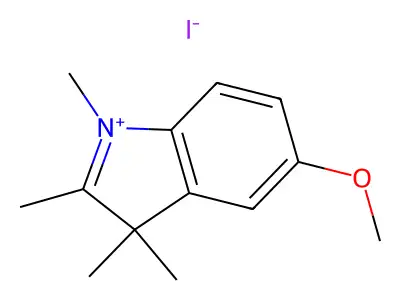 5-methoxy-1,2,3,3-tetramethyl-3H-indol-1-ium iodide structure