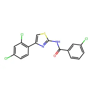 3-chloro-N-[4-(2,4-dichlorophenyl)-1,3-thiazol-2-yl]benzamide structure