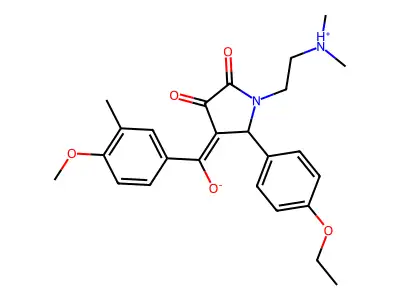 [1-[2-(dimethylazaniumyl)ethyl]-2-(4-ethoxyphenyl)-4,5-dioxopyrrolidin-3-ylidene]-(4-methoxy-3-methylphenyl)methanolate structure