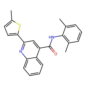 N-(2,6-dimethylphenyl)-2-(5-methylthiophen-2-yl)quinoline-4-carboxamide structure
