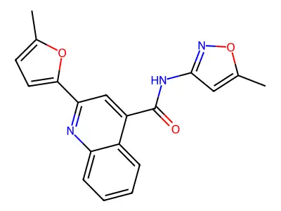 2-(5-methylfuran-2-yl)-N-(5-methyl-1,2-oxazol-3-yl)quinoline-4-carboxamide structure