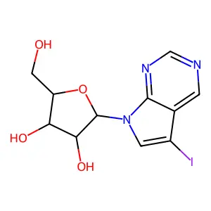 2-(Hydroxymethyl)-5-(5-iodopyrrolo[2,3-d]pyrimidin-7-yl)oxolane-3,4-diol structure