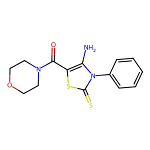 Morpholine, 4-((4-amino-2,3-dihydro-3-phenyl-2-thioxo-5-thiazolyl)carbonyl)- structure