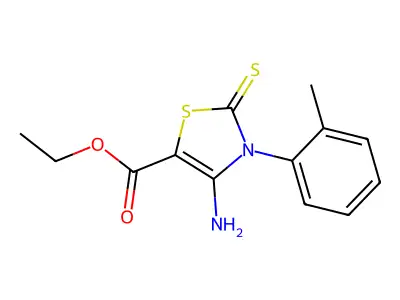 Ethyl 4-amino-2-thioxo-3-(o-tolyl)-2,3-dihydrothiazole-5-carboxylate structure