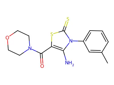 Morpholine, 4-((4-amino-2,3-dihydro-3-(3-methylphenyl)-2-thioxo-5-thiazolyl)carbonyl)- structure