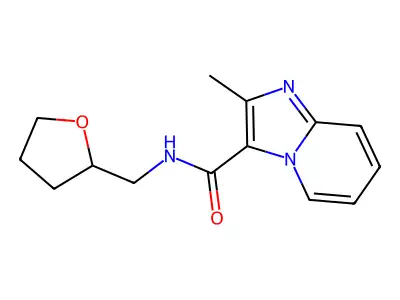2-methyl-N-(oxolan-2-ylmethyl)imidazo[1,2-a]pyridine-3-carboxamide structure