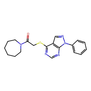 1-(Azepan-1-yl)-2-(1-phenylpyrazolo[3,4-d]pyrimidin-4-yl)sulfanylethanone structure