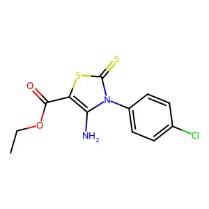 Ethyl 4-amino-3-(4-chlorophenyl)-2-thioxo-2,3-dihydro-1,3-thiazole-5-carboxylate structure