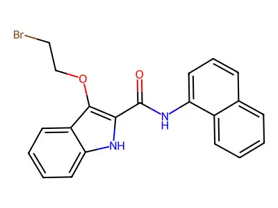 1H-Indole-2-carboxamide, 3-(2-bromoethoxy)-N-1-naphthalenyl- structure