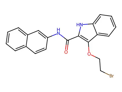 1H-Indole-2-carboxamide, 3-(2-bromoethoxy)-N-2-naphthalenyl- structure