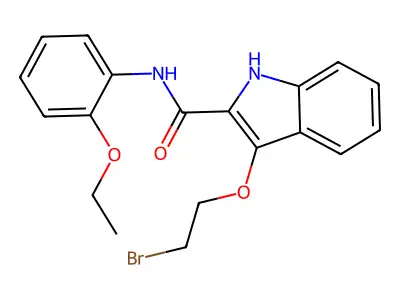 1H-Indole-2-carboxamide, 3-(2-bromoethoxy)-N-(2-ethoxyphenyl)- structure