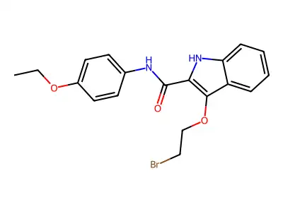 1H-Indole-2-carboxamide, 3-(2-bromoethoxy)-N-(4-ethoxyphenyl)- structure