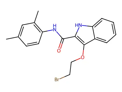1H-Indole-2-carboxamide, 3-(2-bromoethoxy)-N-(2,4-dimethylphenyl)- structure
