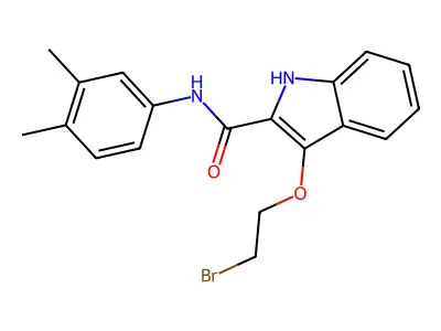 1H-Indole-2-carboxamide, 3-(2-bromoethoxy)-N-(3,4-dimethylphenyl)- structure