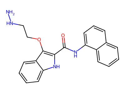 1H-Indole-2-carboxamide, 3-(2-hydrazinoethoxy)-N-1-naphthalenyl- structure