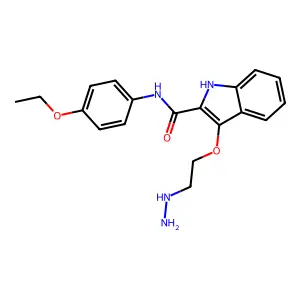 1H-Indole-2-carboxamide, N-(4-ethoxyphenyl)-3-(2-hydrazinoethoxy)- structure