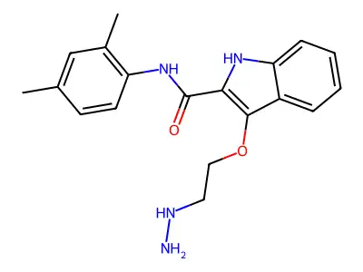 1H-Indole-2-carboxamide, N-(2,4-dimethylphenyl)-3-(2-hydrazinoethoxy)- structure