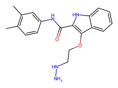 1H-Indole-2-carboxamide, N-(3,4-dimethylphenyl)-3-(2-hydrazinoethoxy)- structure