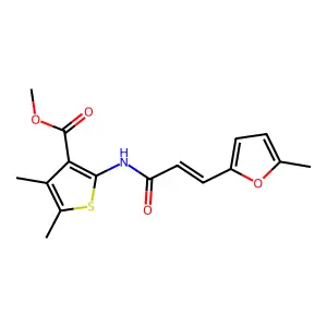 METHYL 4,5-DIMETHYL-2-[[(E)-3-(5-METHYL-2-FURYL)PROP-2-ENOYL]AMINO]THIOPHENE-3-CARBOXYLATE structure