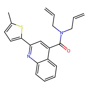 2-(5-methylthiophen-2-yl)-N,N-di(prop-2-en-1-yl)quinoline-4-carboxamide structure