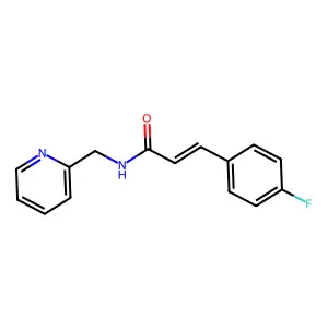 (E)-3-(4-fluorophenyl)-N-(pyridin-2-ylmethyl)prop-2-enamide structure