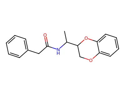 N-[1-(2,3-dihydro-1,4-benzodioxin-2-yl)ethyl]-2-phenylacetamide structure