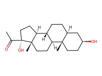 3-beta,17-alpha-Dihydroxy-5-alpha-pregnan-20-one structure
