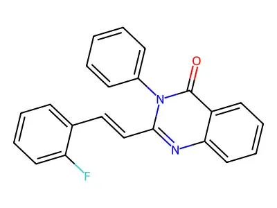 2-[(E)-2-(2-fluorophenyl)ethenyl]-3-phenylquinazolin-4(3H)-one structure