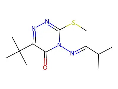 6-tert-Butyl-4-isobutylideneamino-3-methylthio-1,2,4-triazin-5-one structure
