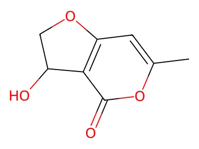 3-hydroxy-6-methyl-2,3-dihydro-4H-furo[3,2-c]pyran-4-one structure