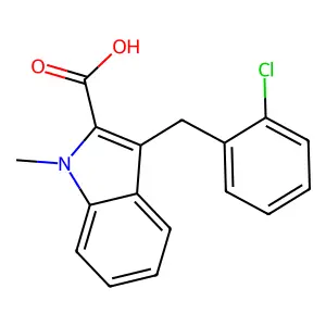 1H-Indole-2-carboxylic acid, 3-((2-chlorophenyl)methyl)-1-methyl- structure