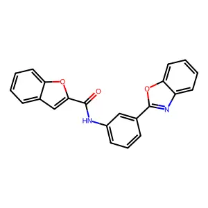 N-[3-(1,3-benzoxazol-2-yl)phenyl]-1-benzofuran-2-carboxamide structure