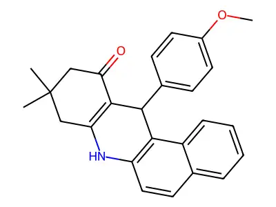 12-(4-methoxyphenyl)-9,9-dimethyl-8,9,10,12-tetrahydrobenzo[a]acridin-11(7H)-one structure