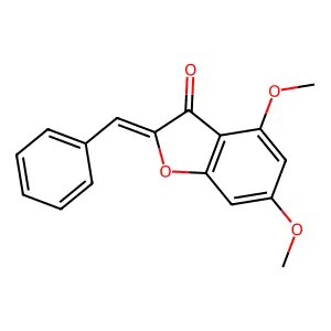 2-benzylidene-4,6-dimethoxy-1-benzofuran-3(2H)-one structure