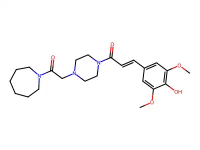1-[4-[2-2-oxoethyl]piperazin-1-yl]-3-2-propen-1-one structure