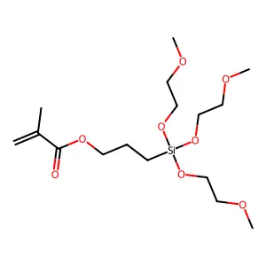 2-Propenoic acid, 2-methyl-, 3-(tris(2-methoxyethoxy)silyl)propyl ester structure