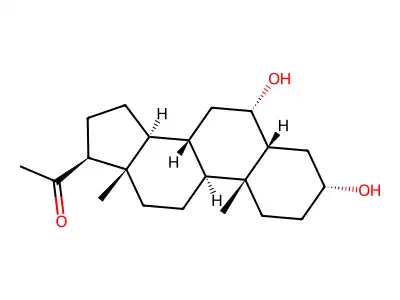 (3alpha,5beta,6alpha)-3,6-Dihydroxypregnan-20-one structure