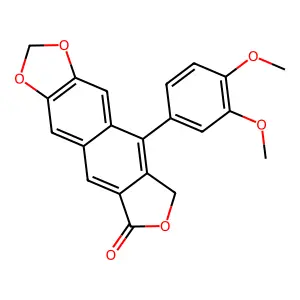 9-(3,4-Dimethoxy-phenyl)-8-H-furo(3',4':6,7)naphtho(2,3-d)(1,3)dioxol-6-one structure