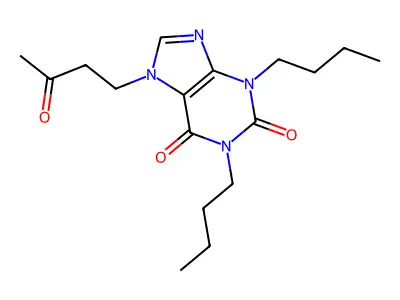 1H-Purine-2,6-dione, 3,7-dihydro-1,3-dibutyl-7-(3-oxobutyl)- structure