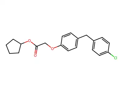 Acetic acid, (4-((4-chlorophenyl)methyl)phenoxy)-, cyclopentyl ester structure