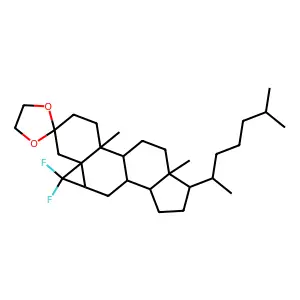 10,10-Difluoro-3a,5b-dimethyl-3-(6-methylheptan-2-yl)tetradecahydro-1H,9H-spiro[cyclopenta[a]cyclopropa[k]phenanthrene-8,2'-[1,3]dioxolane] structure