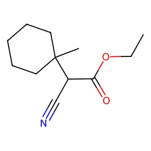 Ethyl 2-cyano-2-(1-methylcyclohexyl)acetate structure