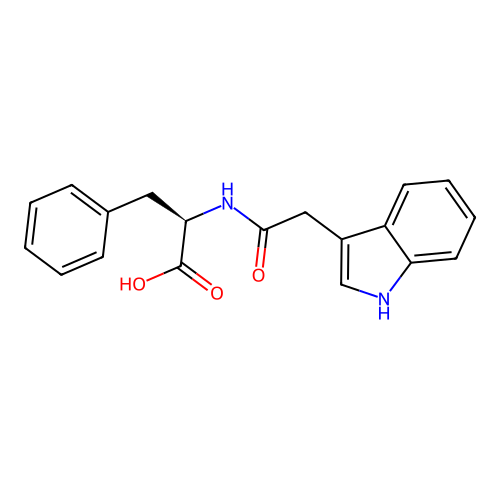 (2R)-2-[[2-(1H-indol-3-yl)acetyl]amino]-3-phenylpropanoic acid structure