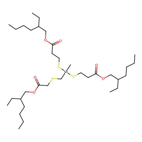Methyltin tris(2-ethylhexyl 3-mercaptopropionate) structure